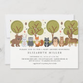 Animaux mignons Baby shower forestier Invitation (Devant)