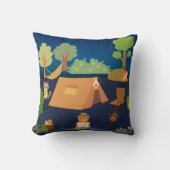 Animaux mignons Camping Lancer Oreiller (Recto)