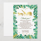 Animaux mignons de carte de remerciements de baby (Devant / Derrière)