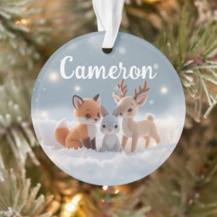 Animaux mignons de la forêt hivernale en peluche a