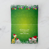 Animaux mignons de safari dans la carte de Noël de (Intérieur)