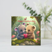 Animaux mignons en amour carte (Debout devant)