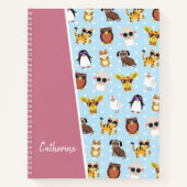 Animaux mignons en lunettes de soleil avec Carnet  (Devant)