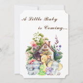Animaux mignons Invitation Baby shower | BROWN (Devant)