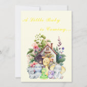 Animaux mignons Invitation Baby shower | jaune (Devant)