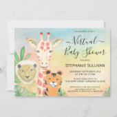 Animaux mignons Invitation Baby shower virtuel (Devant)