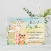 Animaux mignons Invitation Baby shower virtuel (Debout devant)