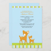 Animaux mignons Invitation plat Baby shower (Devant / Derrière)