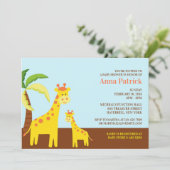 Animaux mignons Invitation plat Baby shower (Debout devant)