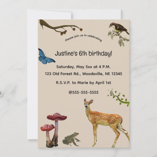 Animaux modifiables dans la forêt Invitation (Devant)