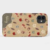 Animaux motifs face au coque iphone (Dos (Horizontal))