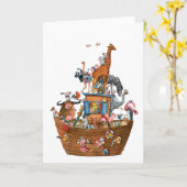 Animaux Noah's Ark - Carte de voeux (Fleur jaune)