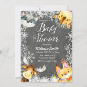 Animaux Noël Woodland Baby Shower Invitations (Devant)