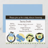 Animaux Parc Baby Shower Invitations (Devant / Derrière)