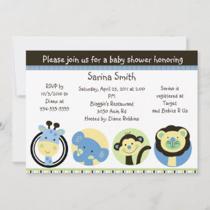 Animaux Parc Baby Shower Invitations