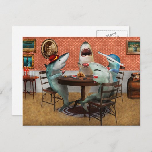 Animaux - Poisson - Requins carte (Devant / Derrière)