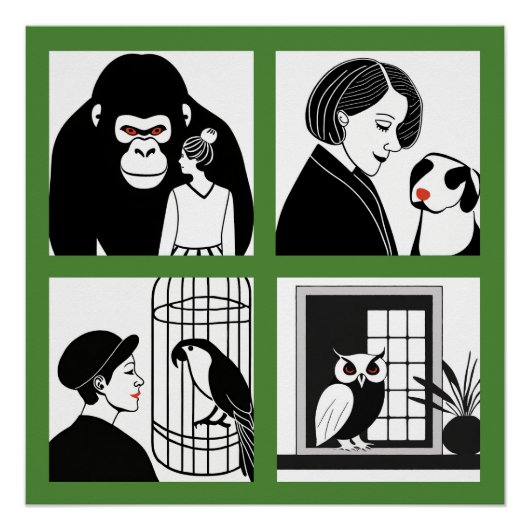 Animaux Quartet Glossy Poster (Devant)