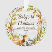 Animaux rustiques en bois du premier Noël du bébé (devant)