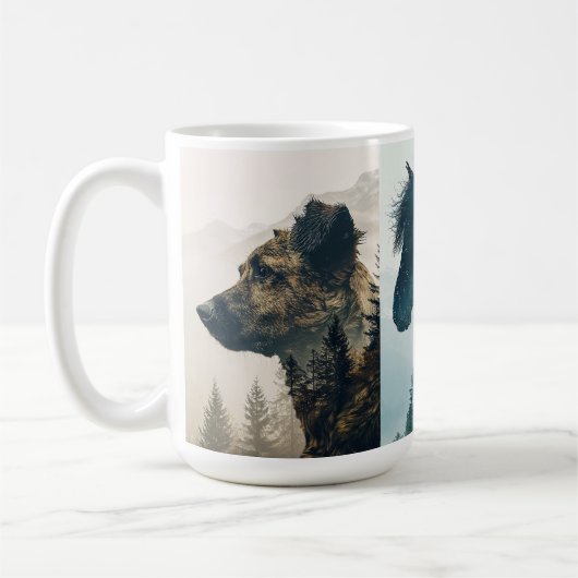 Animaux rustiques Mugs paysages forestiers (Gauche)
