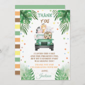 Animaux Safari Wild One Carte de remerciements (Devant / Derrière)