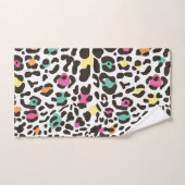 Animaux sauvages colorés et Feuilles tropicaux (Serviette à main)