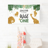 Animaux sauvages d'une d'anniversaire de bannière (En situation)