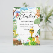 Animaux sauvages Invitation d'anniversaire pour en (Debout devant)