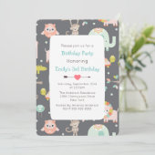 Animaux sauvages jolies et colorées Invitation de (Debout devant)