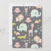 Animaux sauvages jolies et colorées Invitation de (Dos)