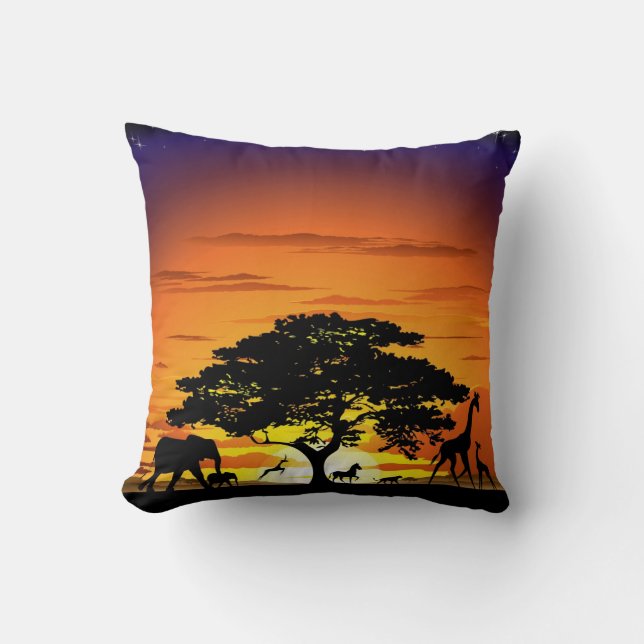 Animaux sauvages sur le coussin de coucher du (Recto)