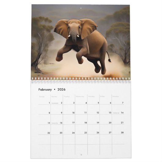 Animaux stupides Vache girafe drôle, Calendrier él (Feb 2026)