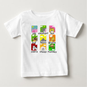 Animaux sur des T-shirts et des cadeaux de défil