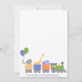 Animaux Sur Invitations D'Anniversaire De Train (Dos)