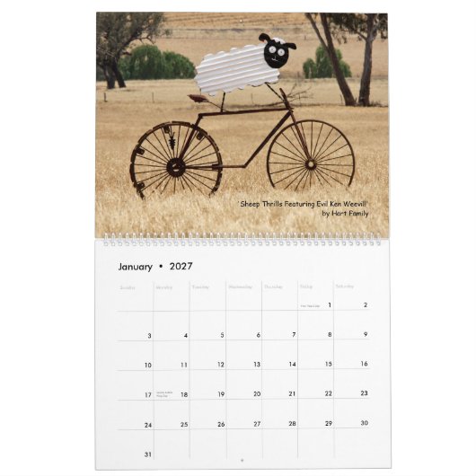 Animaux sur le calendrier des vélos 2013 (Jan 2027)