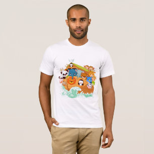 Animaux sur le T-shirt des hommes d'art de Noahs