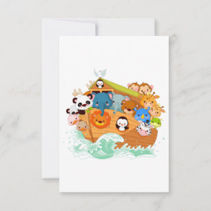 Animaux Sur Les Invitations D'Art Noahs