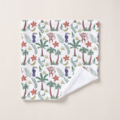 Animaux tropicaux sans soudure motif macaw et sing (Gant de toilette)