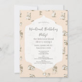Animaux vintages en bois Invitation d'anniversaire (Devant)