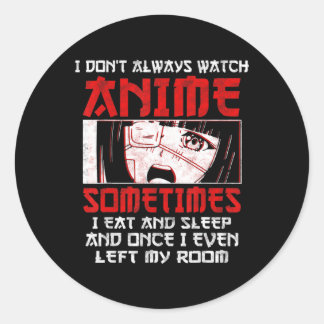 Anime Art Lover voor meisjes Vrouwelijke jongens k Ronde Sticker