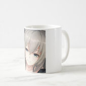 Anime aux cheveux gris fille aqua yeux Café Mug (Devant droit)