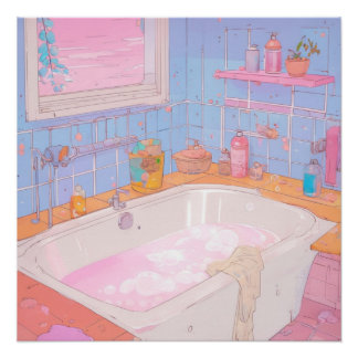 Anime Badkamer Esthetische Art Print Perfect Poster