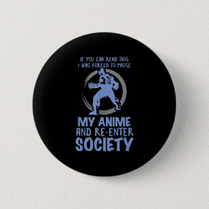 Anime bekijken voor mannen Kawaii kletst Japans Ronde Button 5,7 Cm