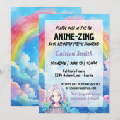 Anime Birthday Rainbow Anime-zing Uitnodiging (Voorkant / Achterkant)