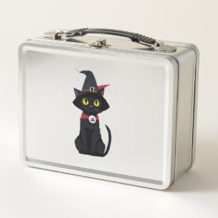 Anime Black Cat met een Witchs Pet (Pompoen)
