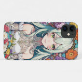 Anime bloemenmeisje Case-Mate iPhone case (Achterkant (horizontaal))