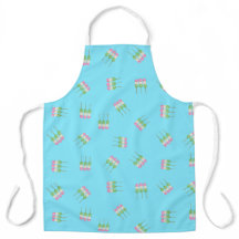 Anime Blue Pastel Dango All-Over Print Schort