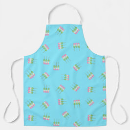 Anime Blue Pastel Dango All-Over Print Schort