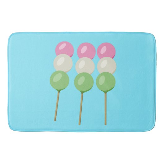 Anime Blue Pastel Dango Bath Mat (Voorkant)