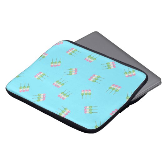 Anime Blue Pastel Dango Electronics Bag Laptop Sleeve (Voorkant top)