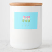 Anime Blue Pastel Dango Food Beverage Label Set Voedselcontainer Etiket (Voorkant)